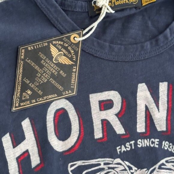 Johnson Motors Hornets Speed Sho distressed M Faded Black Shirt NWT - Picture 5 of 7